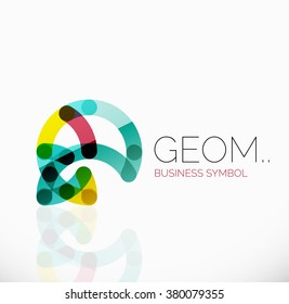 Logotipo, icono geométrico abstracto lineal