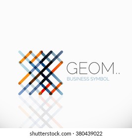 Logotipo, icono geométrico abstracto lineal