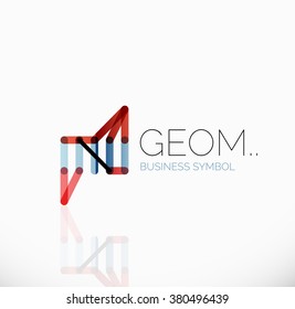 Logo, lineares abstraktes geometrisches Symbol
