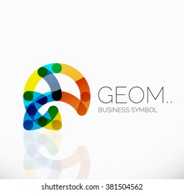 Logotipo, icono geométrico abstracto lineal