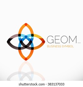 Logotipo, icono geométrico abstracto lineal