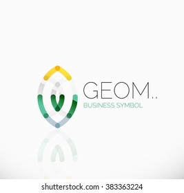 Logo, lineares abstraktes geometrisches Symbol