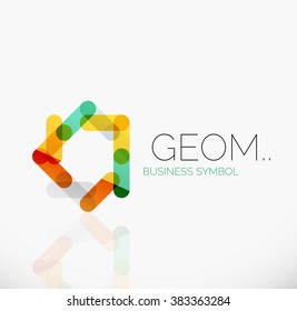Logo, lineares abstraktes geometrisches Symbol