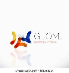 Logo, lineares abstraktes geometrisches Symbol