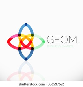 Logotipo, ícone geométrico abstrato linear