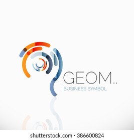 Logotipo, icono geométrico abstracto lineal