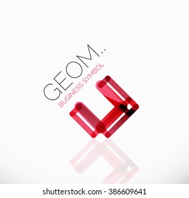 Logo, lineares abstraktes geometrisches Symbol