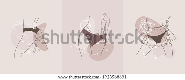 logo linear female figure\
silhouette. for social media design, store stories, nude\
shades
