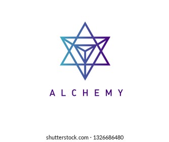 Logo linear star isoteric symbol of magic