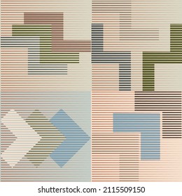 Logotipo con líneas, círculos, óvalos .Diseño de arte moderno .Bandas vectoriales negras.Líneas de velocidad recta .Forma geométrica. Arte mural.