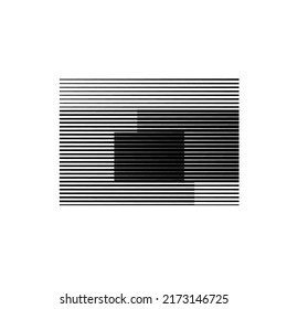 Logo with lines, circles, ovals .Modern art design .Black Vector stripes .Straight speed lines .Geometric shape. Wall art .