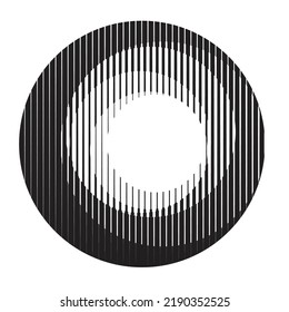 Logo with lines, circles, ovals .Modern art design .Black Vector stripes .Straight speed lines .Geometric shape. Wall art .