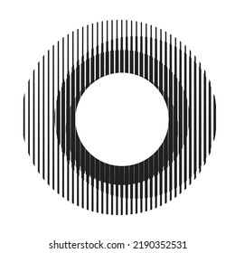Logo with lines, circles, ovals .Modern art design .Black Vector stripes .Straight speed lines .Geometric shape. Wall art .