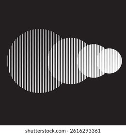 Logo with lines, circles, ovals .Modern art design .Black Vector stripes .Straight speed lines .Geometric shape. Wall art .
