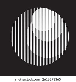 Logo with lines, circles, ovals .Modern art design .Black Vector stripes .Straight speed lines .Geometric shape. Wall art .