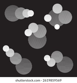 Logotipo con líneas, círculos, óvalos. Diseño de arte moderno. Rayas de Vector negras. Líneas de velocidad rectas. Forma geométrica. Arte de la pared.