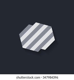 Logo in lines on a black background  with shadow