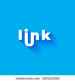 Logo de un icono del vector Link Logo del texto, diseño sencillo y limpio, plano, adecuado para la empresa de comunicación o el servicio