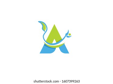 A Logo Linked Swoosh Modern Clean Environment Vector