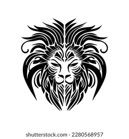 Logo of a lion in black and white vector form