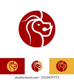 Logo Lion Circle Fight Club Dojo Strength Bold