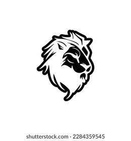 Logotipo vectorial de un león, compuesto de elementos negros y blancos, se mantuvo simple.