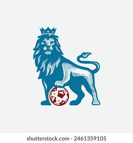 Logo of a lion with a crown holding a ball