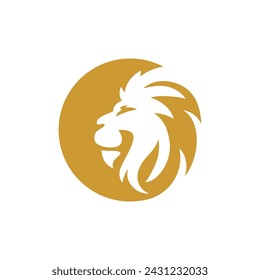 Logo Lion Head Gold Premium Vector Design Art New