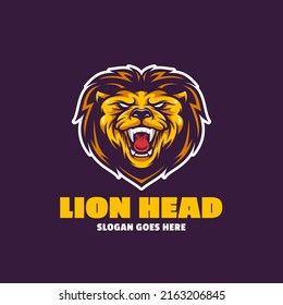 Logo of lion head mascot illustration