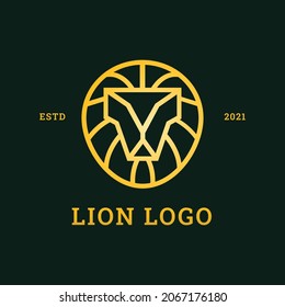 A logo of lion' head with monoline style