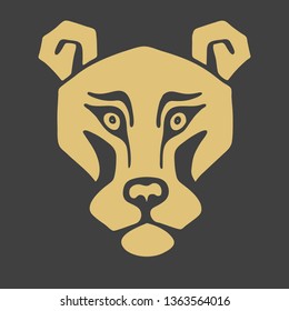 Logo lion head. Stylized mascot.