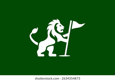 logo of a lion holding a golf flagpole
