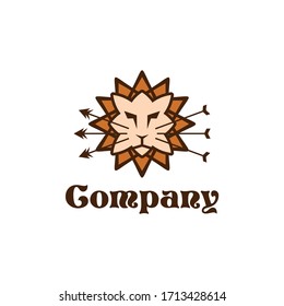 Logo Lion hunter archery design animal wildlife