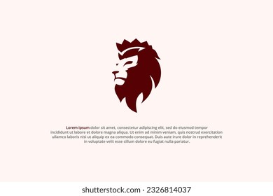 logo lion king crown head silhouette popular animal