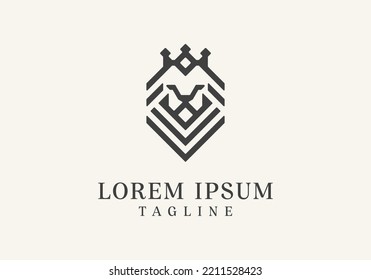 logo lion line art logo simple design 
