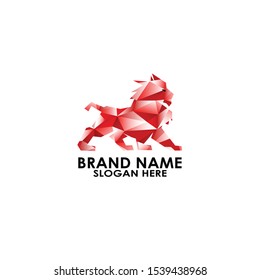 logo lion modern abstract vector design