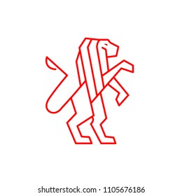 the logo of the lion of red lines