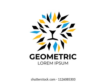 Logo Lion vector. Abstract geometric Lion Logo. Creative animal logo
