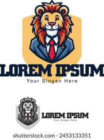 Logo of a lion wearing a suit