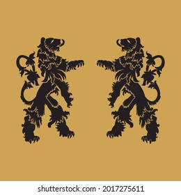 The logo of the lion which is heraldry has the meaning of firm, strong and wise. Will look very suitable for your creative industry logo.