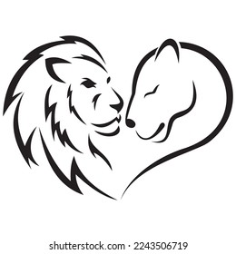 Logo with lions love and power