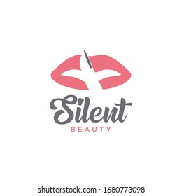 Logo mit Lippen- und Fingersymbol an den Lippen.
Das Logo muss "Stille" anweisen.