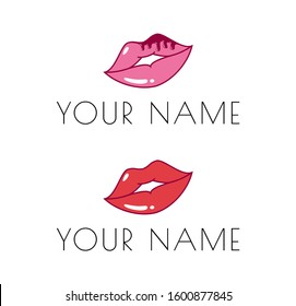 Logo Lips In Vector. Illustration Of A Kiss.