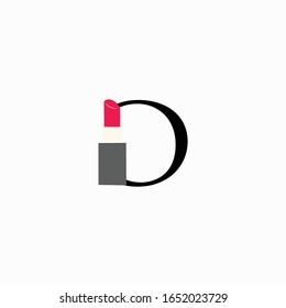 logo lipstick with letter o vector 
