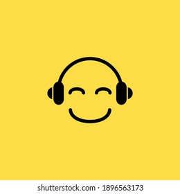 el logo está escuchando música usando un auricular