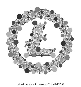 Logo lite coin. Crypto currency. Gray vector symbol from the web