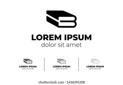 Logo litter B, book, study. Silhouette of book.