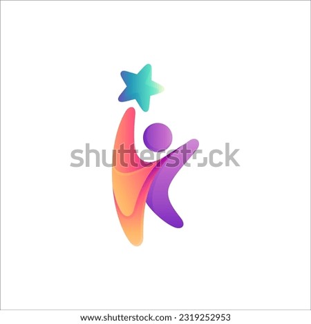Logo of a little boy reaching for the stars