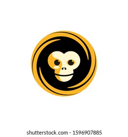 Logo of a little monkey head within a circle