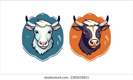 logo for a livestock company with mascots in the form of cute pet animals